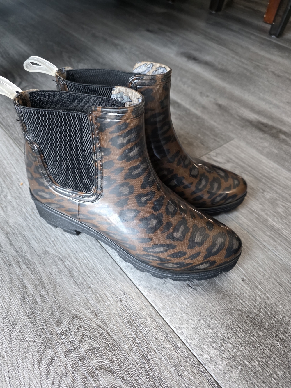 Leopard Print Waterproof Chelsea Rain Boots